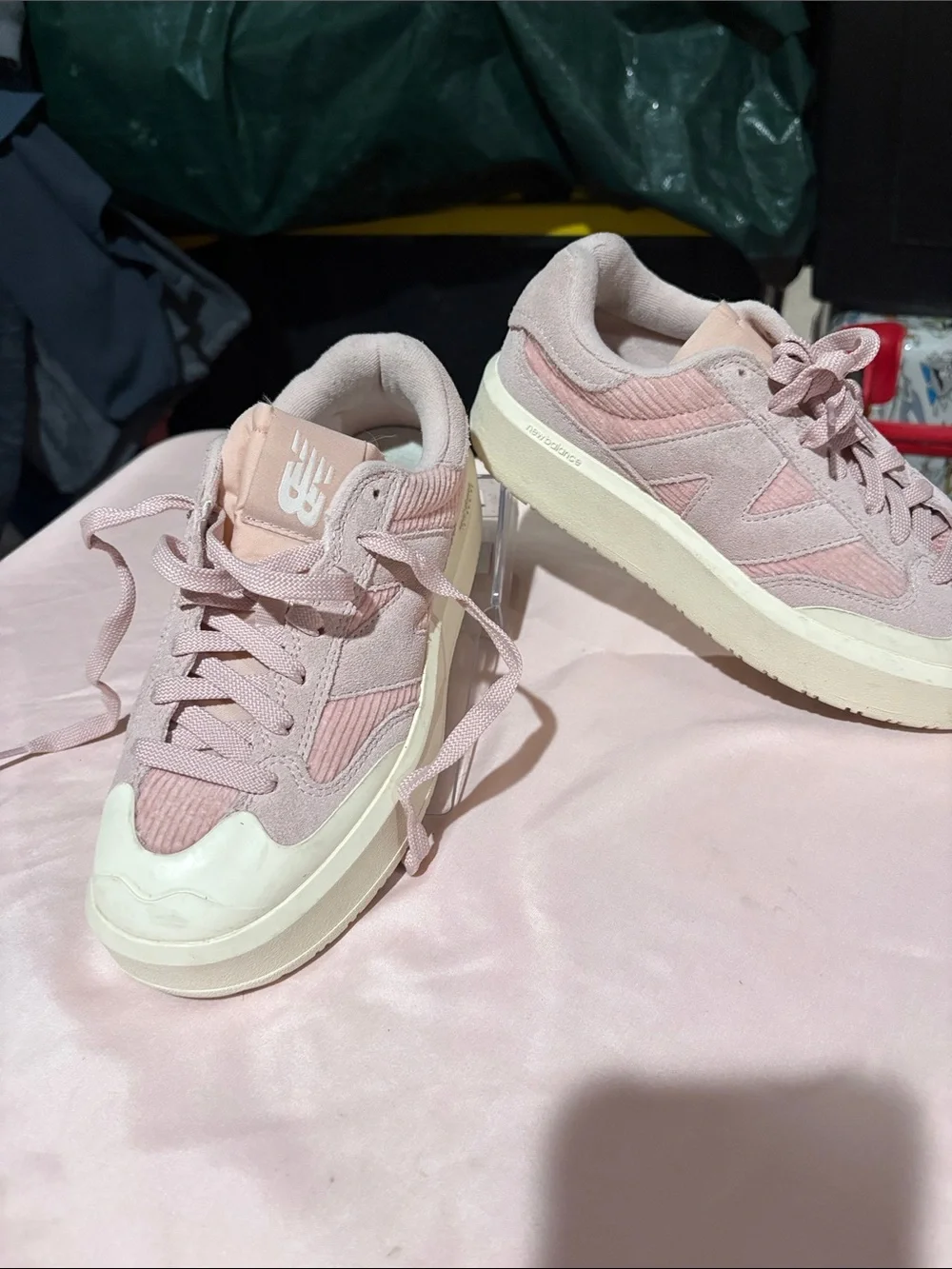 New Balance Pink Suede & Canvas Low-Top Kids Sneakers